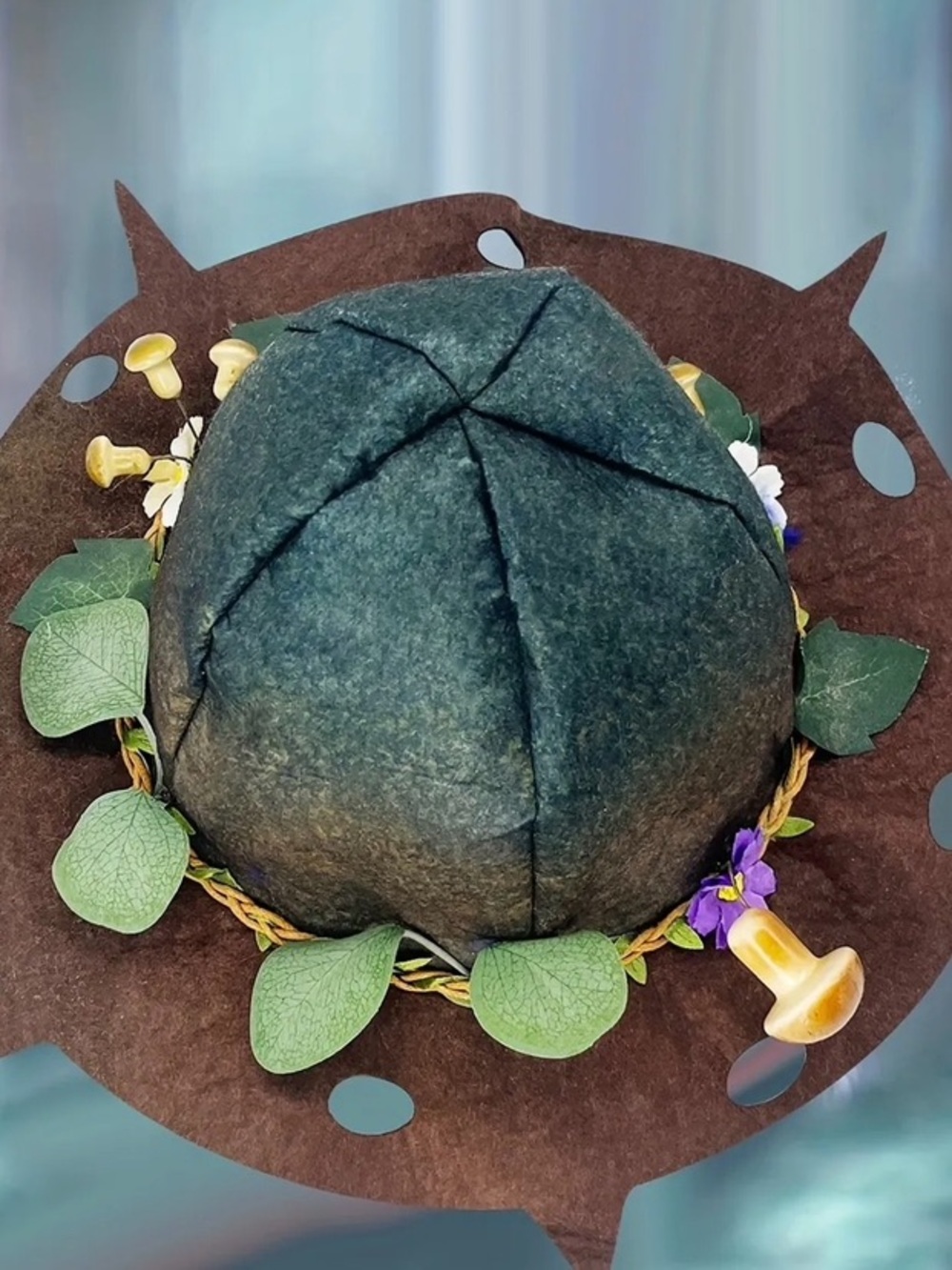 Forest-Inspired Fairy or Elven Mushroom Leaf Wizard Hat - Picture 4 of 8